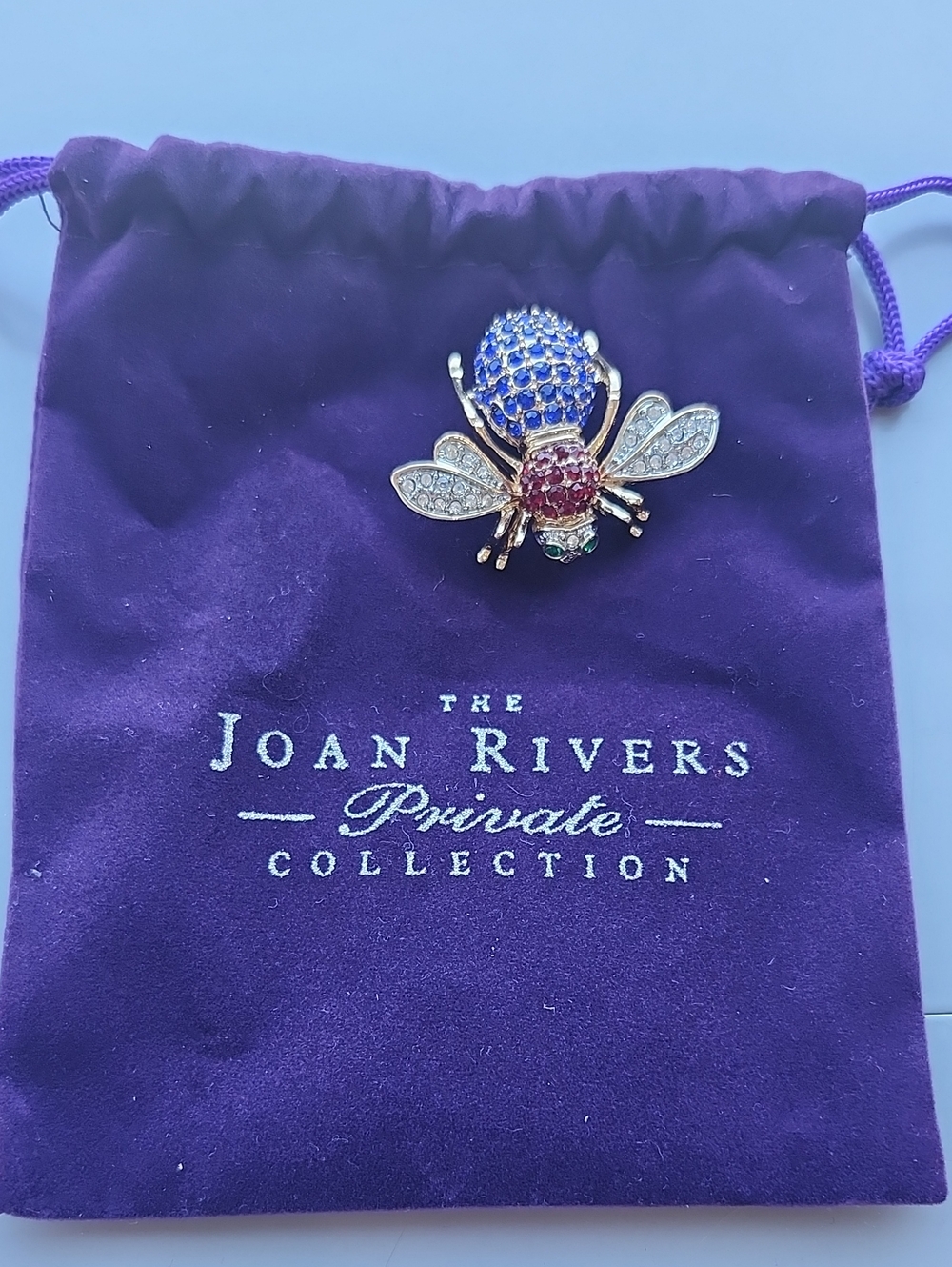 Joan Rivers Gold Bee Brooch with Blue, Red and Green Accents - Picture 5 of 8